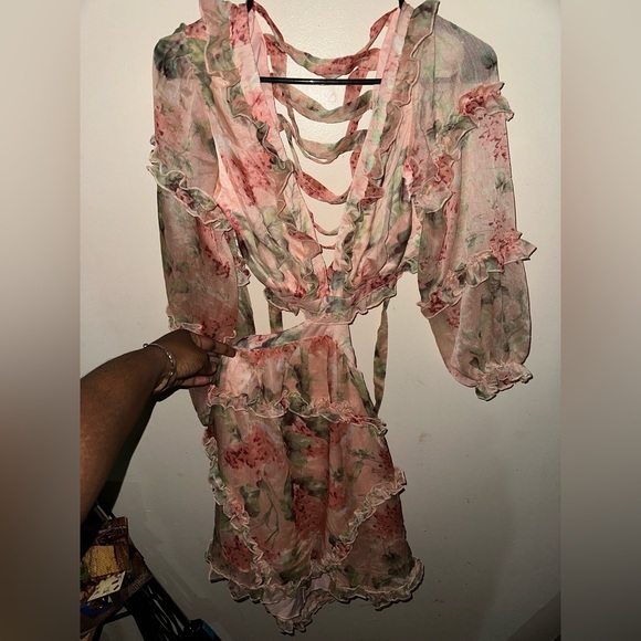 Chiffon Spaghetti Strap Cross Backless
Dress - Picture 5 of 5